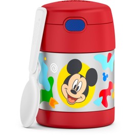 THERMOS FUNTAINER Insulated Food Jar – 10 Ounce, Preschool Mickey – Kid Friendly Food Jar with Foldable Spoon
