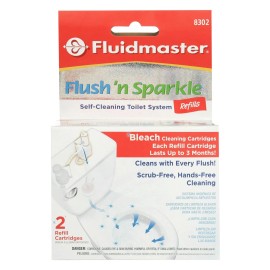 Fluidmaster 2 Pack Toilet Cleaning Cartridge Automatic Flush Bleach Cleaner 8302P8