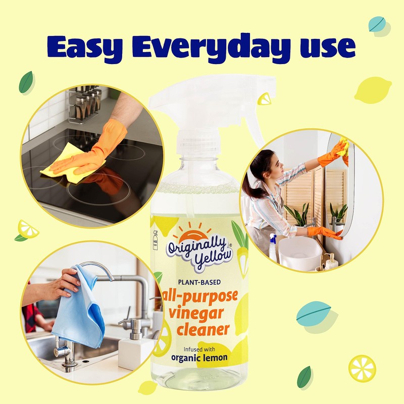 Originally Yellow Lemon Vinegar All Purpose Cleaning Spray | Distilled
