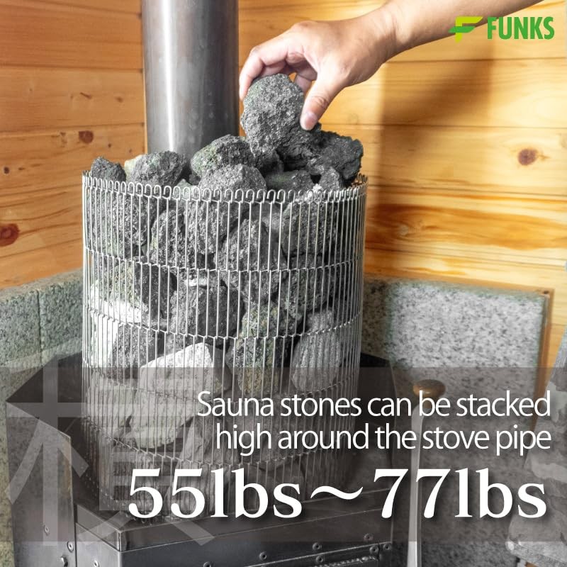 FUNKS Sauna Stone Basket Holder Cage Stoves Stainless (36cm)