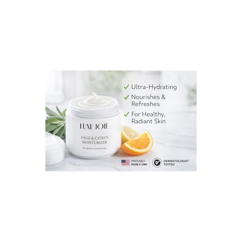 LuxeJoie Sage & Citrus Moisturizer 2 oz Natural Face Cream