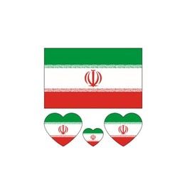 ZPDNURZL 10 Sheets Iran Flag Tattoos Stickers 40 Pcs Waterproof Sweat Sports National Flag Removable Fake Tattoos