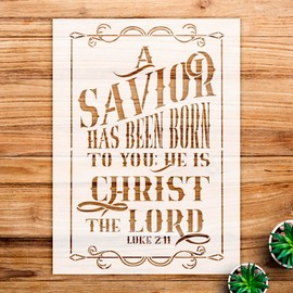 Christian Bible Verse Stencil for Walls and Crafts, Inspirational Design, Perfect for DIY Christmas Decor and Faith Projects - Size A4 (8.1" x 11.0")