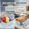 2 Pcs Stainless Steel Ice Cream Containers for Homemade, Reusable