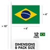 G128 12 Pack Handheld Brazil Brazilian Stick Flags | 4x6