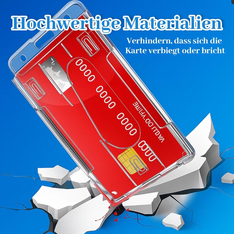 6 Retractable ID Card Holder Set with 3 Extendable Clips