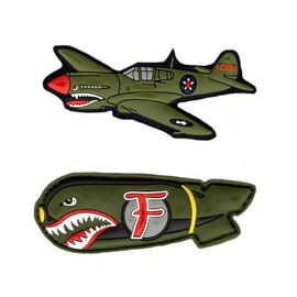 Dropping F Bomb WW 2 Style Flying Tigers P-40 Warhawk Patch (PVC Rubber-Bundle)