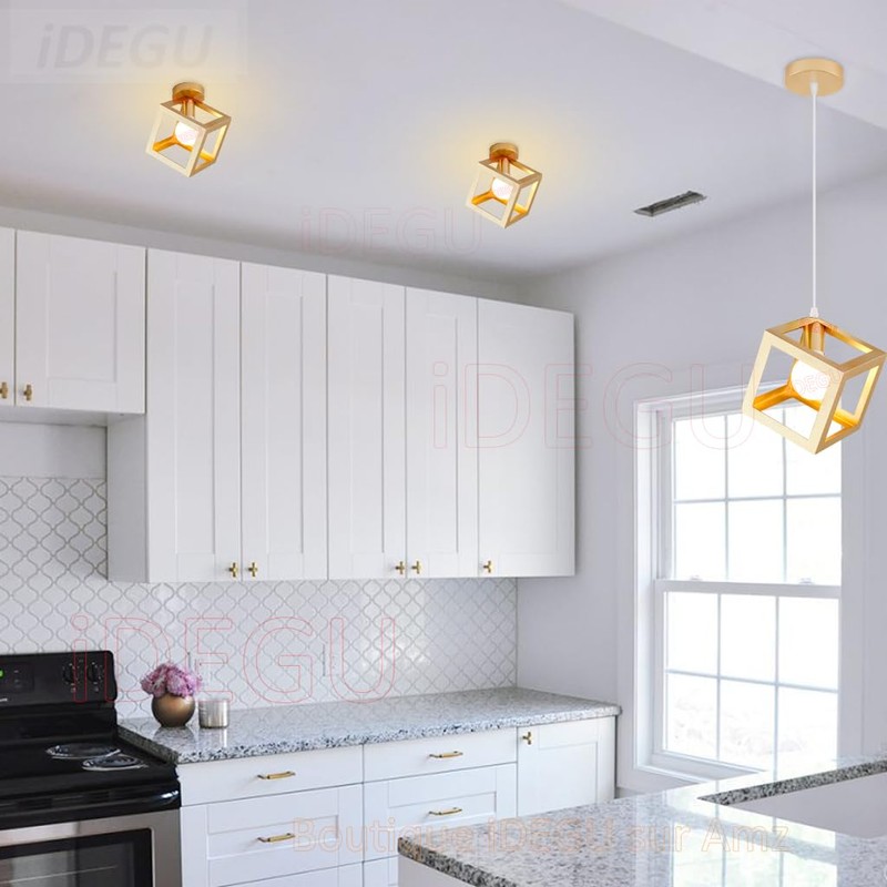 iDEGU Retro Ceiling Light in Geometric Design, Modern Ceiling Light