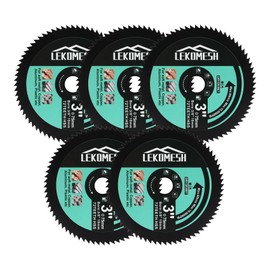 LEKOMESH Hoja de sierra circular HSS – 5 discos de corte de 3/8 pulgadas/75 mm x eje de 3/8 pulgadas/10 mm para madera, cobre, aluminio, plástico y metal blando