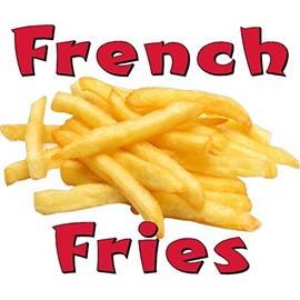 French Fries 12" x 10" food truck restaurant cafe vinyl decal window or wall mural