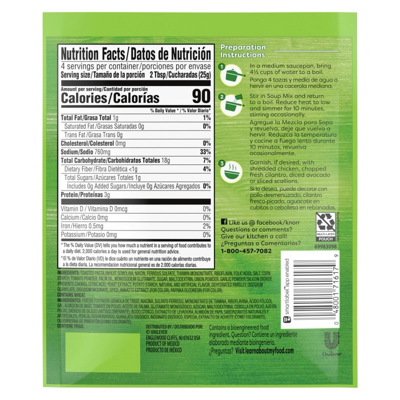 Knorr Sopa/Pasta Soup Mix Tomato Based With Elbow Pasta 3.5