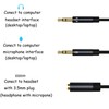 Generic 3.5mm Headset Adapter Splitter Jack Cable Separate Audio and