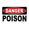 Danger Poison Stickers - Small 2.5 in x 1.5 in