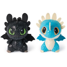 DreamWorks Dragons How to Train Your Dragon Mini Plushies, Toothless & Deadly Nadder 2-Pack, 3” Stuffed Animals, Kids Toys for Boys Ages 4 & Up