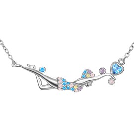 NORBU Silver Swimming Necklace for Girls Women Teens, Swim Team Gifts, Birthday Christmas Jewelry Gifts for Swim Lovers, Swimmer