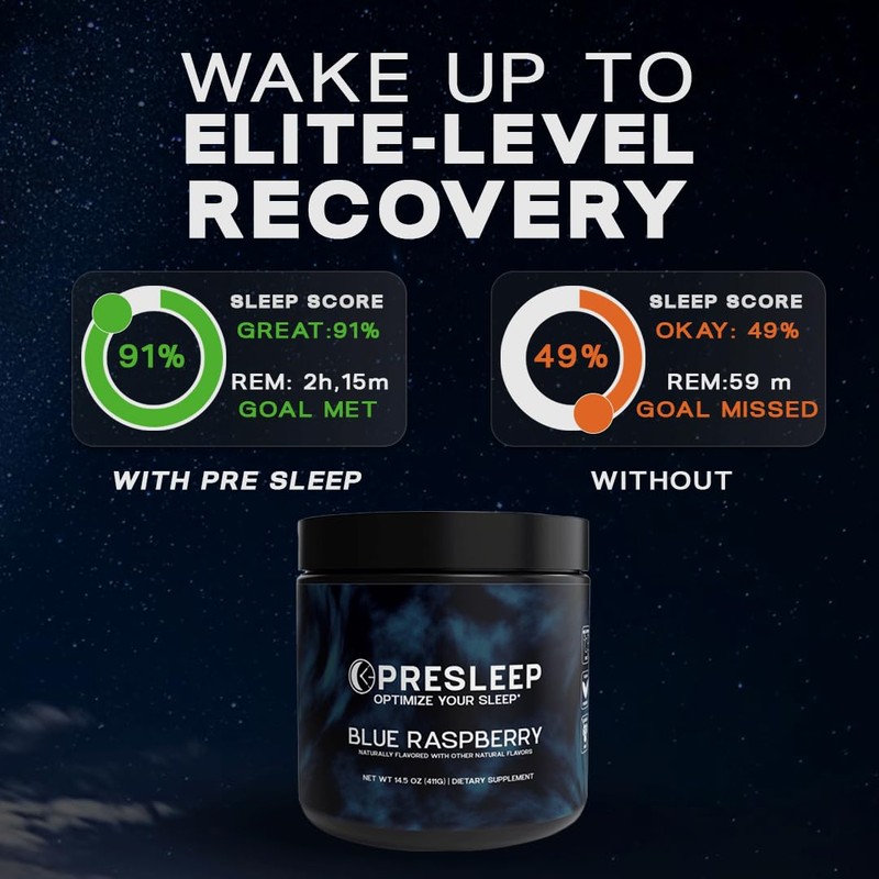 PreSleep Natural Sleep Powder – Melatonin-Free Sleep Aid with Magnesium