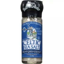 CELTIC SEA SALT Light Grey Celtic Refillable Salt Grinder 3oz.