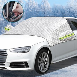 Windscreen Cover Winter, Thick, Foldable Car Windscreen Cover, Winter Against Ice, Frost, Dust, Sun, UV, Snow, High Temperature, Suitable for Most Cars (210 cm x 155 cm)