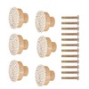 WANGCL 6pcs Rattan Dresser Knobs Handmade Wicker Woven Cabinet Knobs