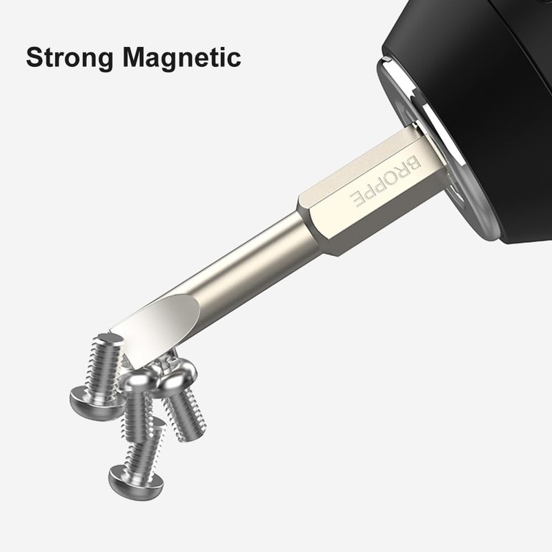 Broppe 4 Pcs Slotted Screwdriver Bit Set Magnetic Flat Head