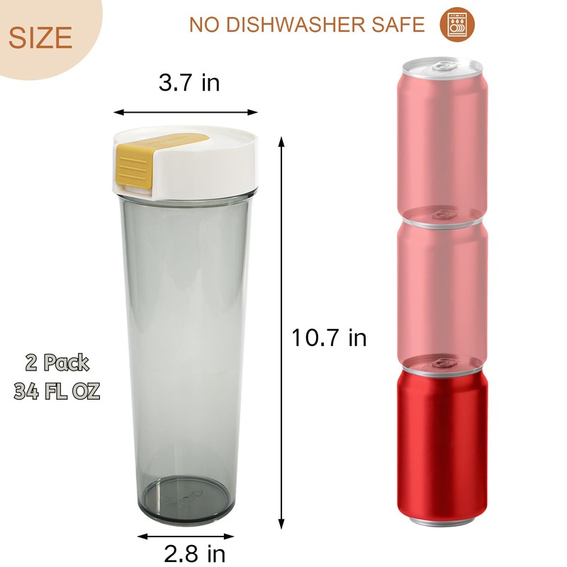 ZNEFUN 2 Pack 34OZ Pasta Storage Container with Airtight Seal,