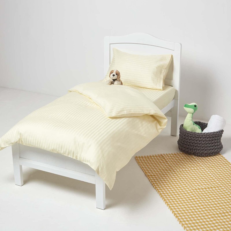 HOMESCAPES Yellow Cot Fitted Sheets 60 x 120 cm 2
