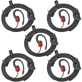 UAYESOK Walkie Talkie Ohrhörer, Funkgeräte Headset 1-polig 2,5-mm Klinke, G-Form Sicherheits Kopfhörer für Motorola Talkabout TLKR T92 H20 T60 T80 T82 XT180 Zwei-Wege-Radio mit PTT-Mikrofon (5 Stück)