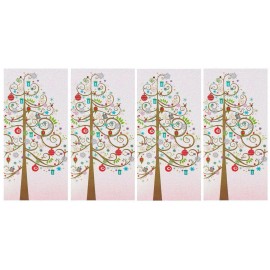 Papyrus Glittered Holiday Tree Cards Wishing You a Joyful Christmas Qty 4 Cards