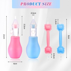2 Stück Erwachsene und Baby Nasensauger,Nasenpumpe Blau und Pink Manuell Nasal Aspirator Linderung Einer Verstopften Nase|Wiederverwendbar,für Jedes Alter Geeignet(mit Nasenreinigungsstäbchen*2)