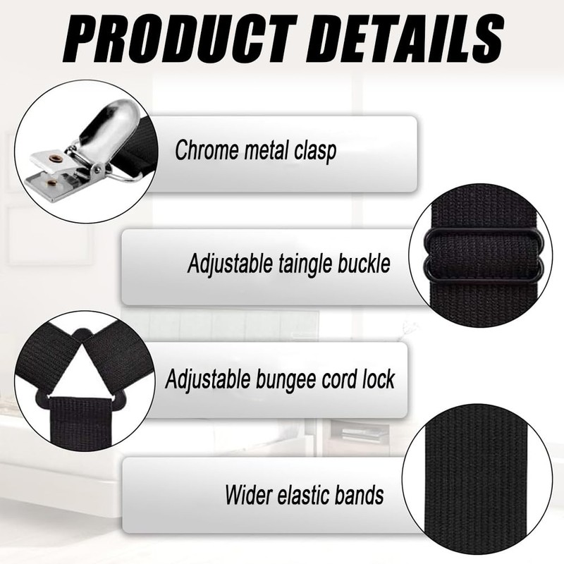 hzbaiyi 2 Pcs Bed Sheet Clips Triangle Adjustable Bed Sheet