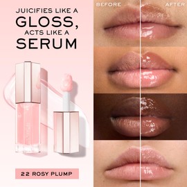 Lancôme Lip Idôle JuicyTreat Oil-in-Gloss -24HR Hydrating Gloss with Squalane for Instant Shine - 22 Rosy Plump