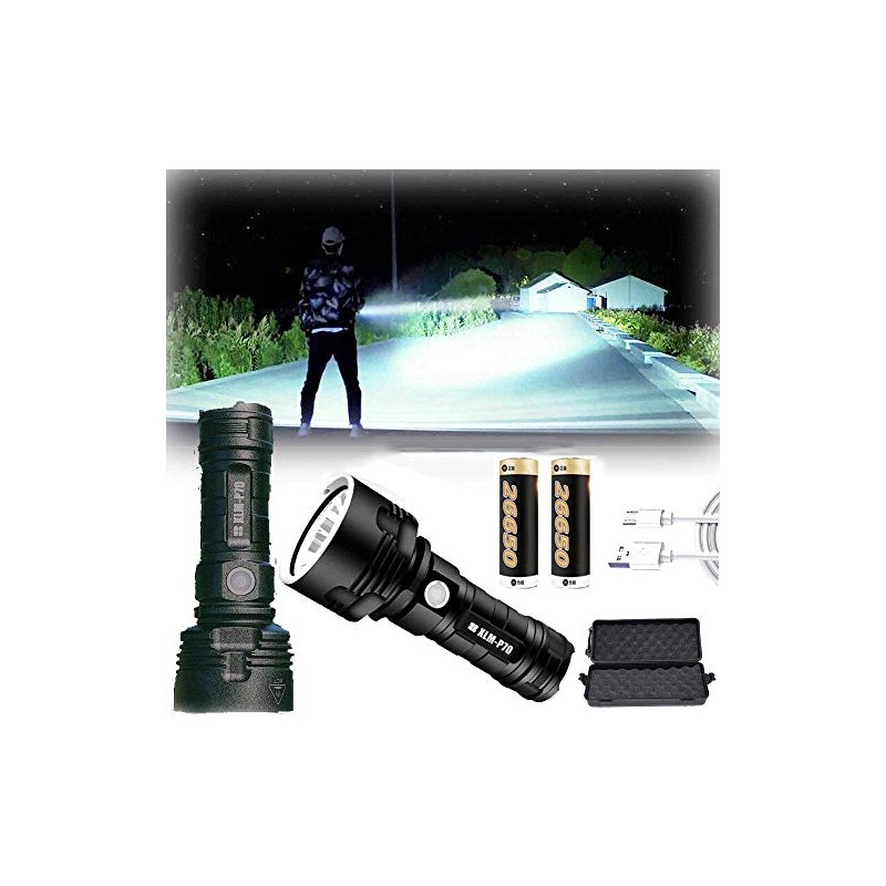 Linterna LED ultra brillante, 30000-100000 lúmenes de alta potencia, impermeable,
