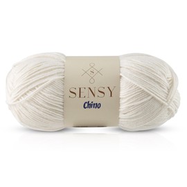 Sensy Chino Soft Cotton Yarn, Soft Baby Cotton Yarn, Amigurumi Yarn, 3.5 oz, 360 Yards, Gauge 2 Fine (Creamy)
