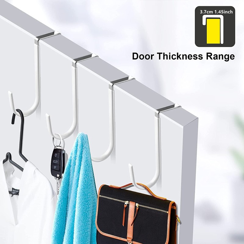 Over The Door Hook White -3Pcs Stainless Steel The Door