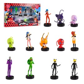P.M.I. Miraculous Ladybug Stamps for Kids |12 Miraculous Ladybug Stampers Out of 16 Collectibles in 1 Pack | Miraculous Ladybug Stationery, Stampers, Birthday Party Supplies - Cat Noir (Assortment B)
