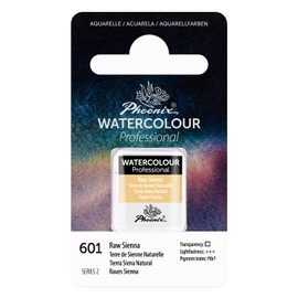 PHOENIX Professional Watercolor Paint - Single Watercolor Half Pan - Raw Sienna 601