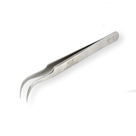 Vetus® Precision Eyelash Extension Tweezers - Professional Tweezers with Straight and Angled, Curved, Pointed Volume for 3D 4D 6D Eyelash Extension - ST-15 (120 mm, Curved)