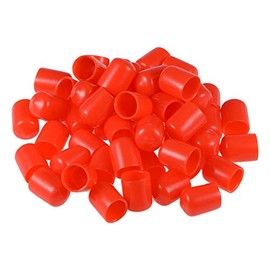 sourcing map Pack of 50 Rubber End Caps 17 mm Inner Diameter Rubber Caps Round Protective Caps Rubber Cover Plugs Furniture Gliders Bolts Thread Protection for Screws Pipe Chair Legs, Red