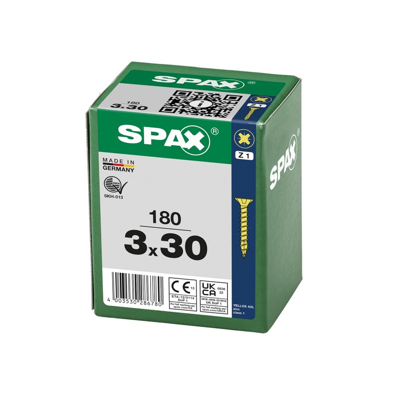SPAX Universal Screw, 3.0 x 30 mm, Pack of 180,