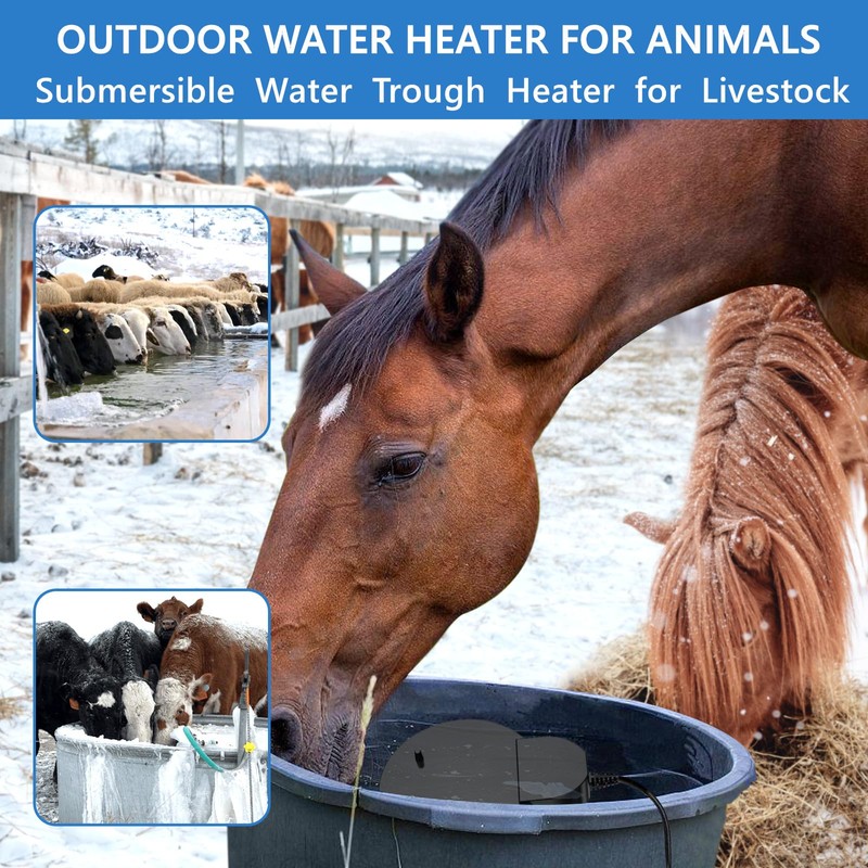 KNEOYR 500W De-icer Submersible Bird Bath Heater - Ideal for
