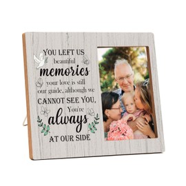 Memorial Picture Frame, In Loving Memory Wood Photo Frame, Sympathy Gifts Bereavement Gifts for Loss of Mom Dad Grandparents, You Left Us Beautiful Memories Frame, Funeral Remembrance Gifts -d03