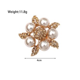 Crystal Pearls Flower Statement Rings for Women Sparkly Cubic Zirconia Floral Pearl Cluster Finger Rings Trendy Jewelry Accessories Gift (Champagne)