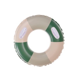 DINETTE Float, Float, For Sea Bathing, Water Play, Pool, Round Shape (Striped Green with Handle, 100#)