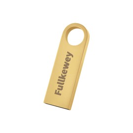 16G/32G/64G/128G Flash Drive, Fullkewey Sleek Metal USB 2.0, Metal Waterproof Compact Pen Drive,Thumb Drive, High Speed Memory Stick for PC Laptop Computer (Gold, 64, GB)