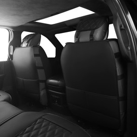 JOJOBAY Car Seat Covers for Dodge Ram,Fit 2009-2023 1500/2500/3500 HD Pick-up Truck,Crew,Regular,Quad,Mega Cab,Waterproof Synthetic Leather Seat Covers(2PCS-Front,Black)