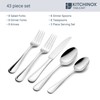 Kitchinox Seaport 43-piece Stainless Steel Silverware Set, Flatware Service for