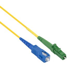 SeKi 5 Meter LWL Glasfaserkabel Simplex LC/APC 8° auf SC/UPC Stecker, 9/125μm OS2 Patchkabel, Lichtwellenleiter LSZH, Gelb, Singlemode