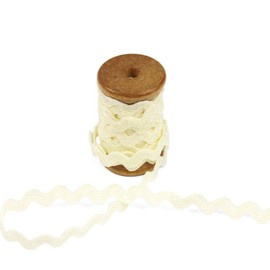 3 Yards of Polly 5mm Rigid RIC-Rac Trim on a Wooden Spool, Cream