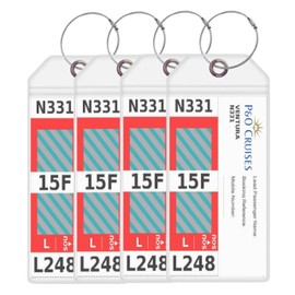 P&O Cruise Luggage Tag Holders [4 Pack] – Waterproof, Durable with Steel Loops – Fits All P&O Cruise Ships for Cruising in 2025, 2026 and 2027 – Cruise Essentials