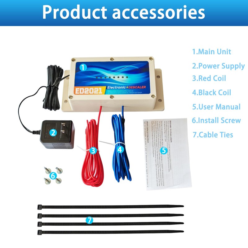 Whole House Electronic Water Descaler, Salt Free Hard Water Conditioner,
